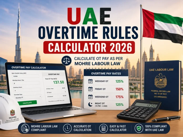 UAE Overtime Calculator 2026: Calculate OT Pay as Per MOHRE Labour Law