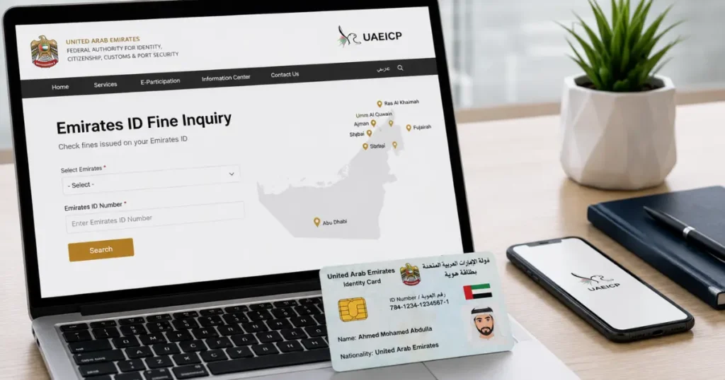 Emirates ID Fine Check Online by Emirate
