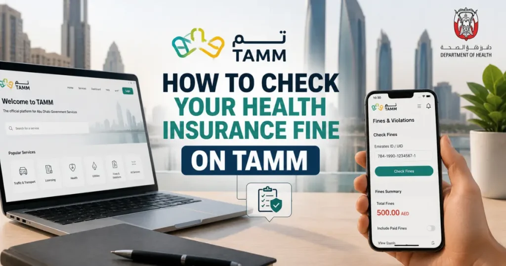 Check Your Health Insurance Fine on TAMM