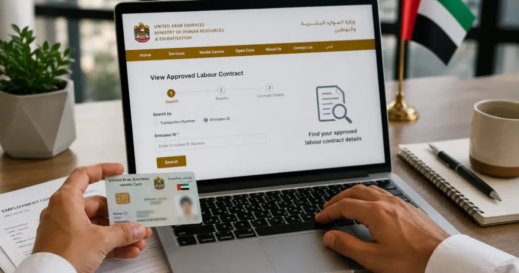 How to Check a MOHRE Labour Contract Using Emirates ID?