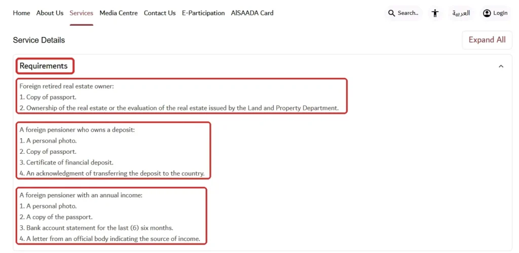 GDRFA Dubai requirements for a retired foreigner residence permit by property, deposit and income route