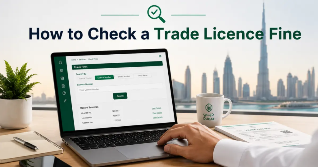 trade licence fine check in Dubai