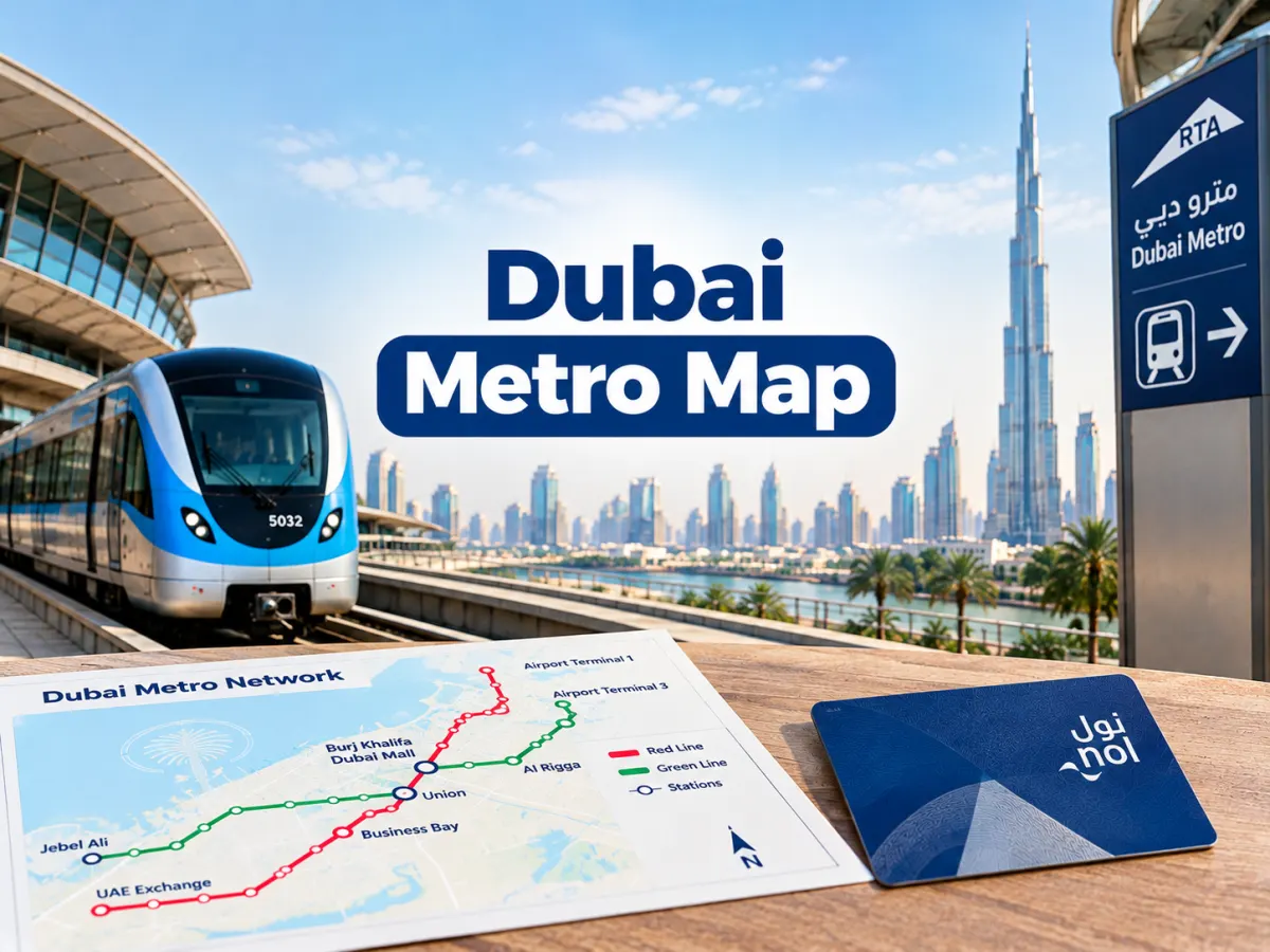 Dubai Metro Map: Red and Green Line Stations, Interchanges and New Lines